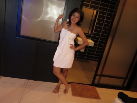 Small tits Asian, naked posing, playing with Cock - #23