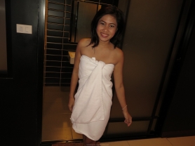 Small tits Asian, naked posing, playing with Cock - #24