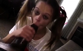 Pigtailed Teen Whore Can't Get Enough Of That Big Black Cock