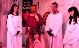 Extreme Bdsm Group Training Session For Young Brunette