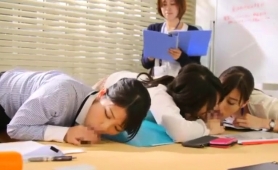 Naughty Japanese Teens Working Their Lips On Mystery Cocks