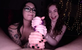 Naughty Teens Taking On A Big Cock In Webcam Threesome